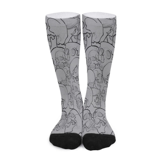 Grey Skulls II Long Socks