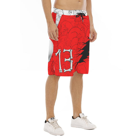 All-Over Print Men's Tether Loose Shorts With Pocket