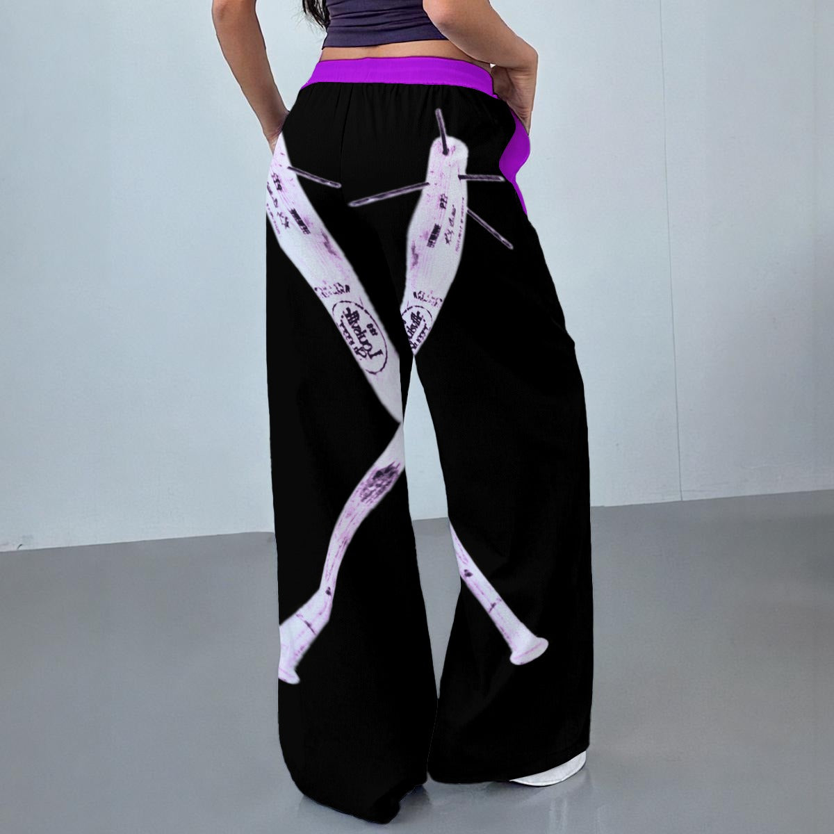 Spiked Batts Wide Leg Pants