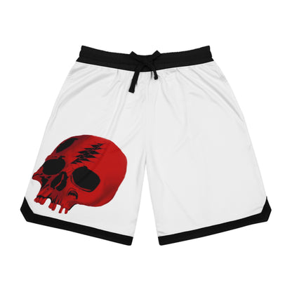 Shakedown White and Red Basketball Shorts