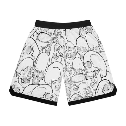 Dead Head Black And White Basketball Shorts