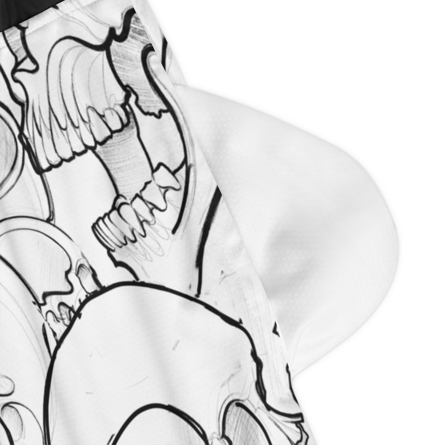 Dead Head Black And White Basketball Shorts