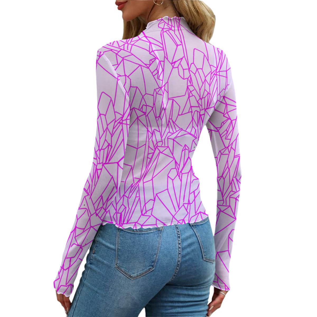 Pink Crystals Mesh Tee