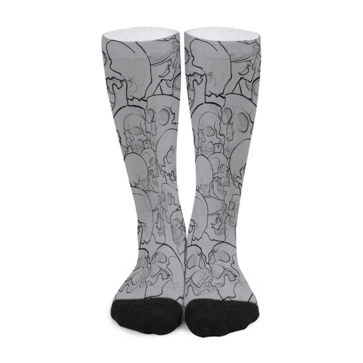 Grey Skulls II Long Socks
