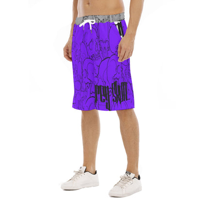 Grey Skulls long Shorts