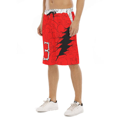 All-Over Print Men's Tether Loose Shorts With Pocket