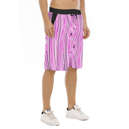All-Over Print Men's Tether Loose Shorts With Pocket