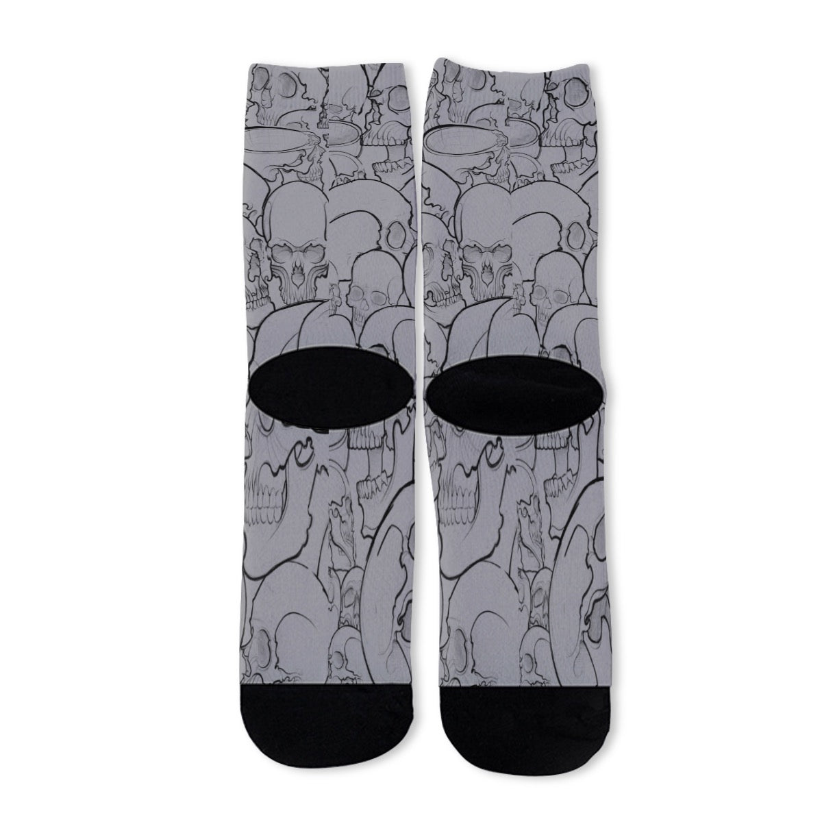 Grey Skulls II Long Socks