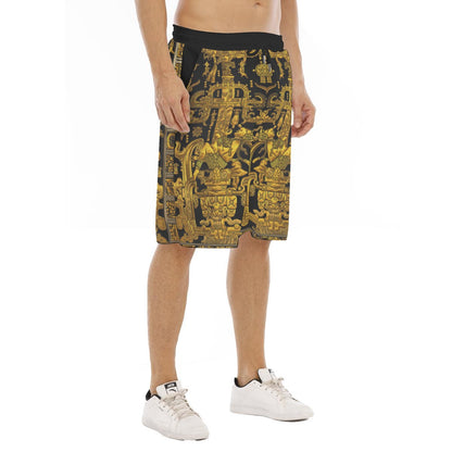 All-Over Print Men's Tether Loose Shorts With Pocket