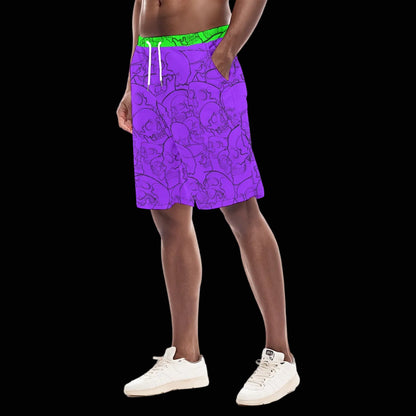 Purp Skull Swim Trunks
