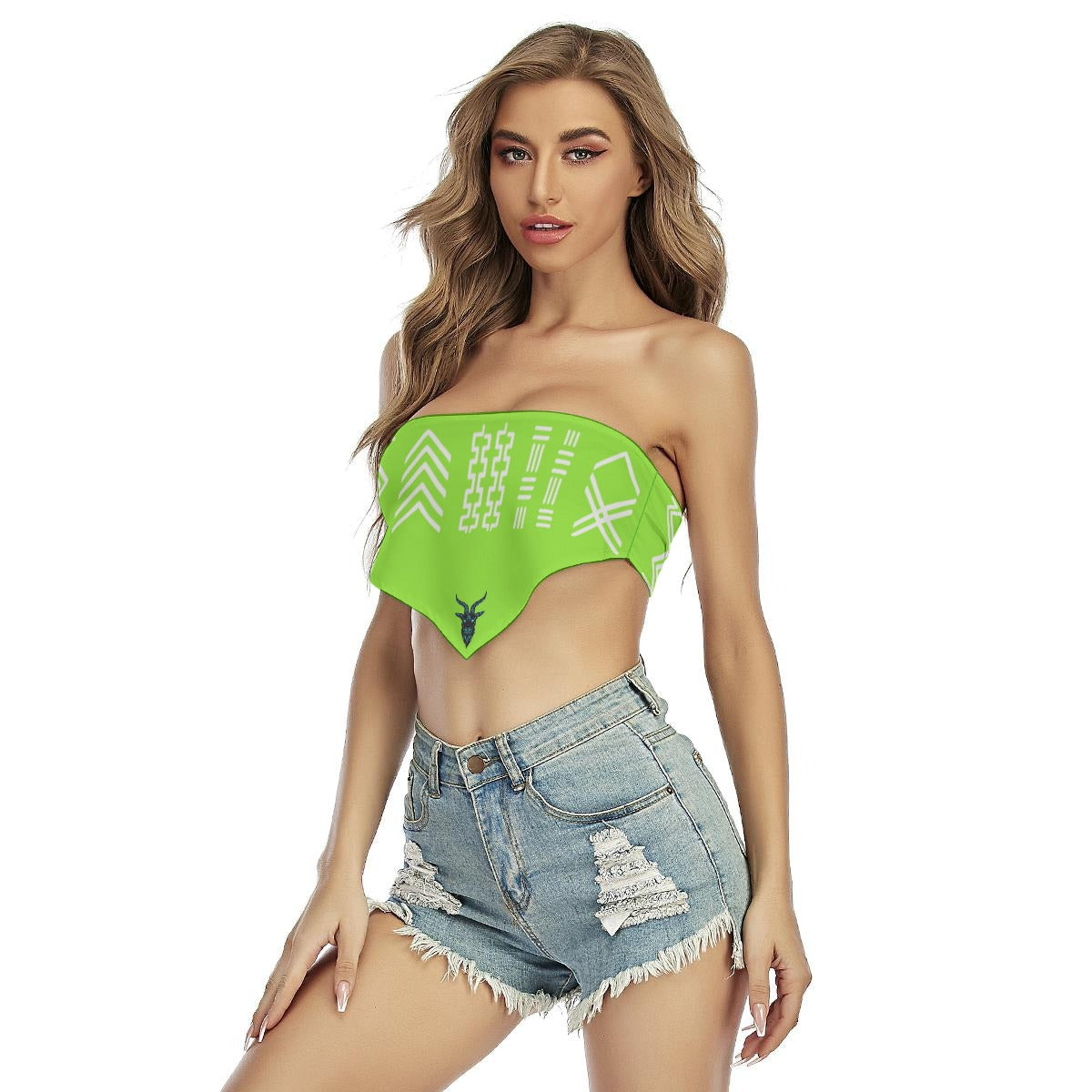 Green Bohemian Triangle Tube Top