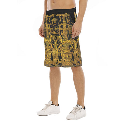 All-Over Print Men's Tether Loose Shorts With Pocket