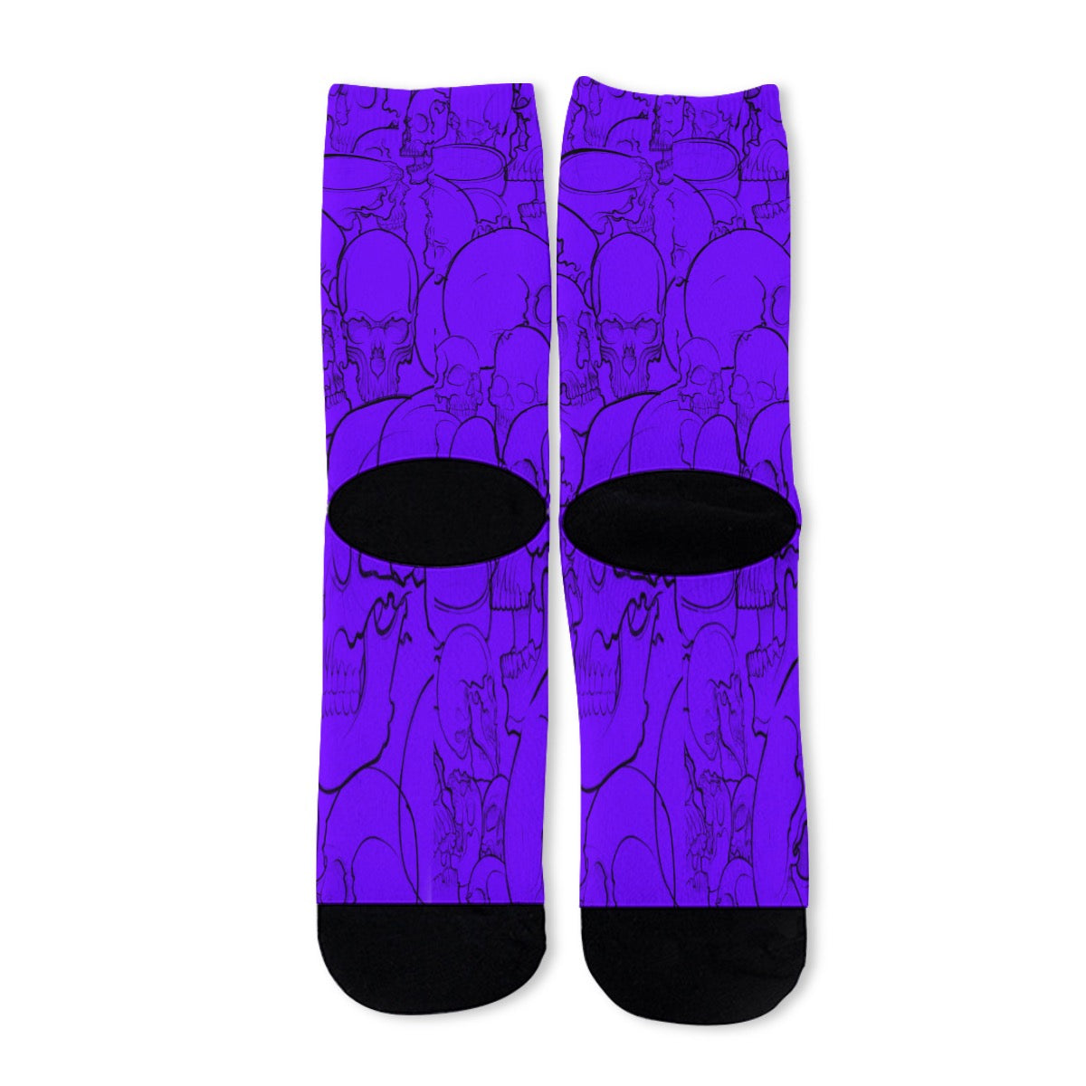 Grey Skulls Long Socks