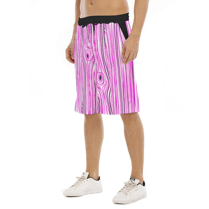All-Over Print Men's Tether Loose Shorts With Pocket