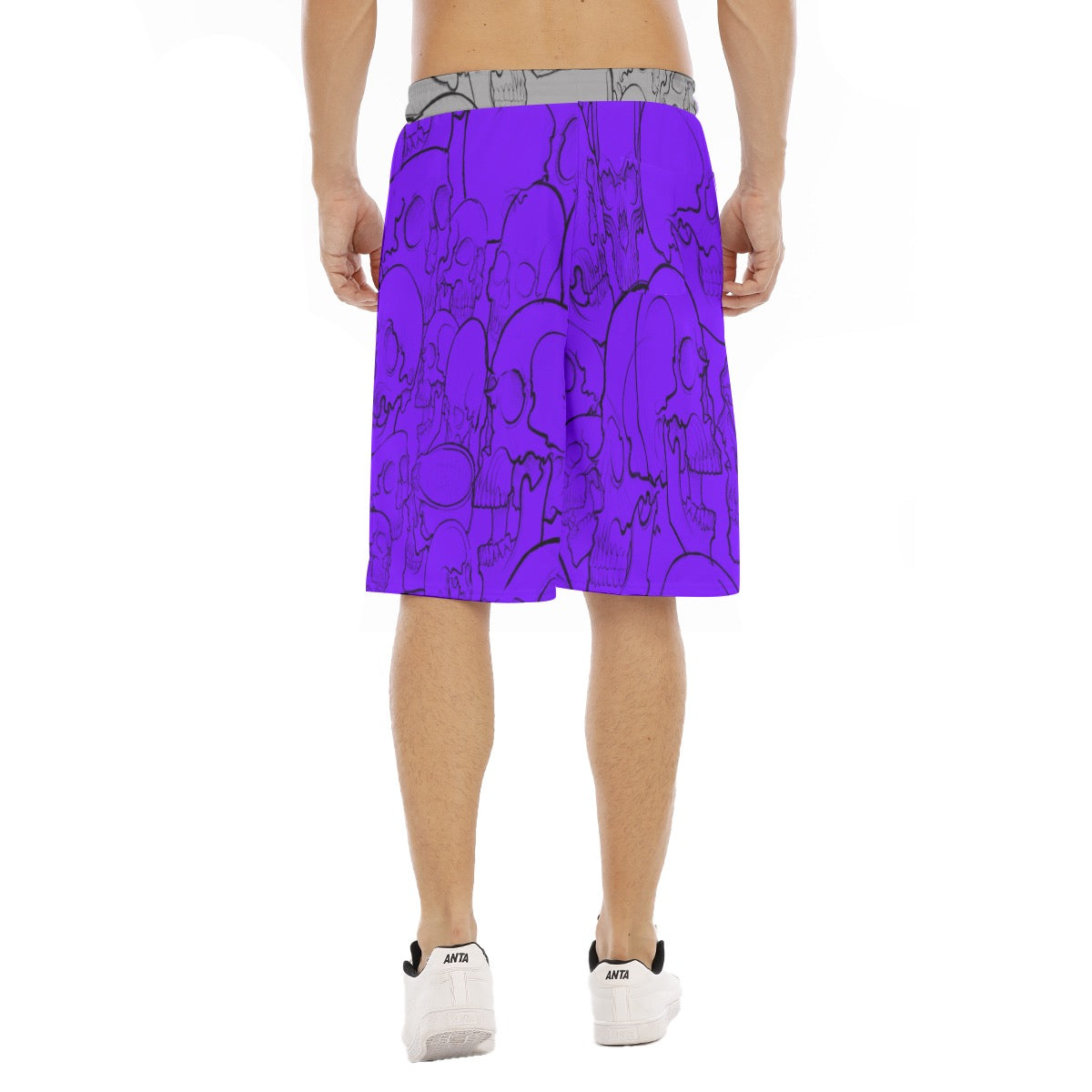 Grey Skulls long Shorts