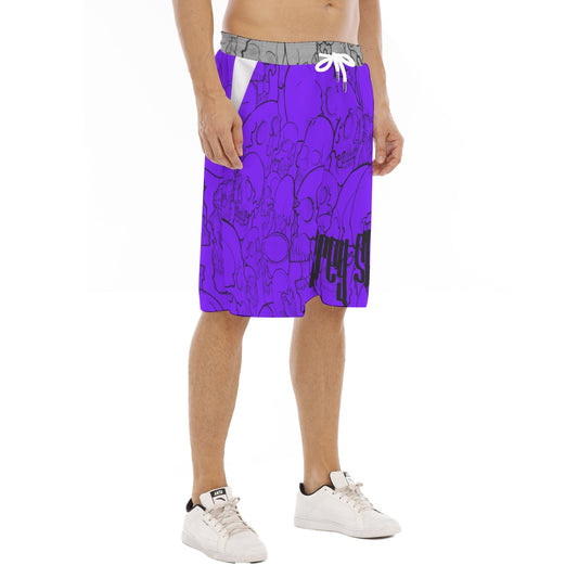 Grey Skulls long Shorts