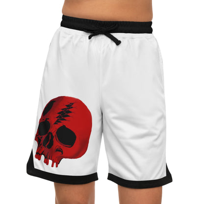 Shakedown White and Red Basketball Shorts