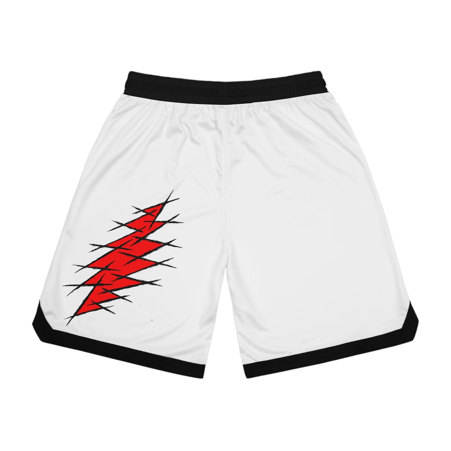 Shakedown White and Red Basketball Shorts