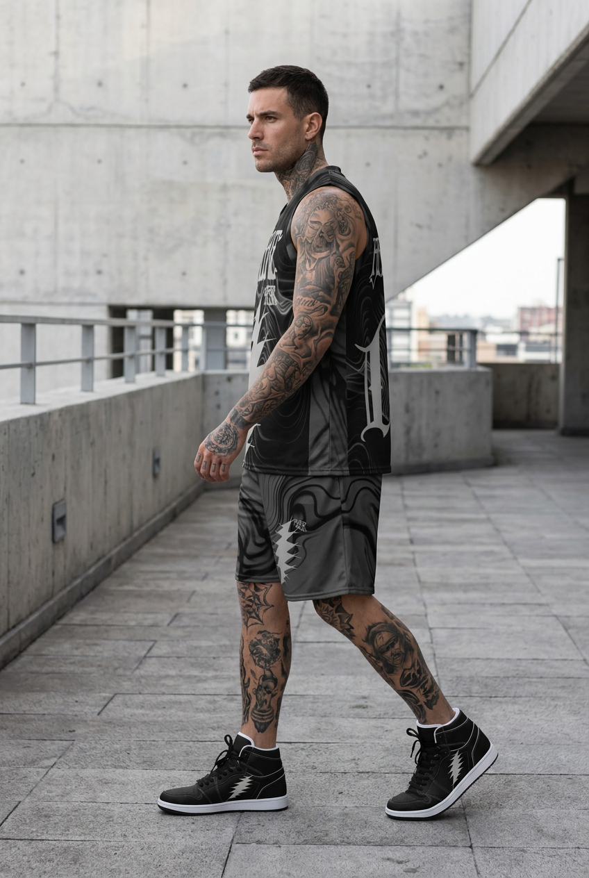 Blackness jersey and shorts side