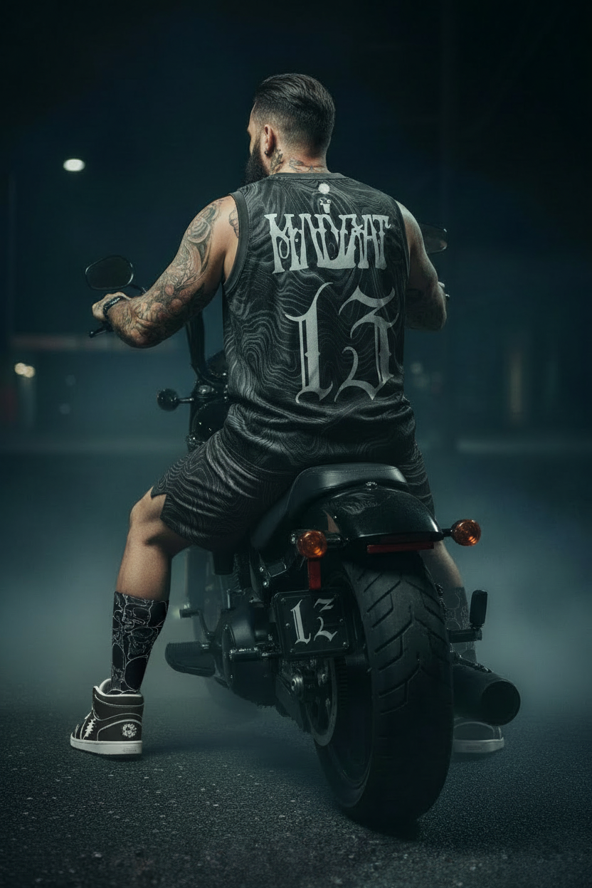Dead %er Blackness Biker - Back View with Jersey Back