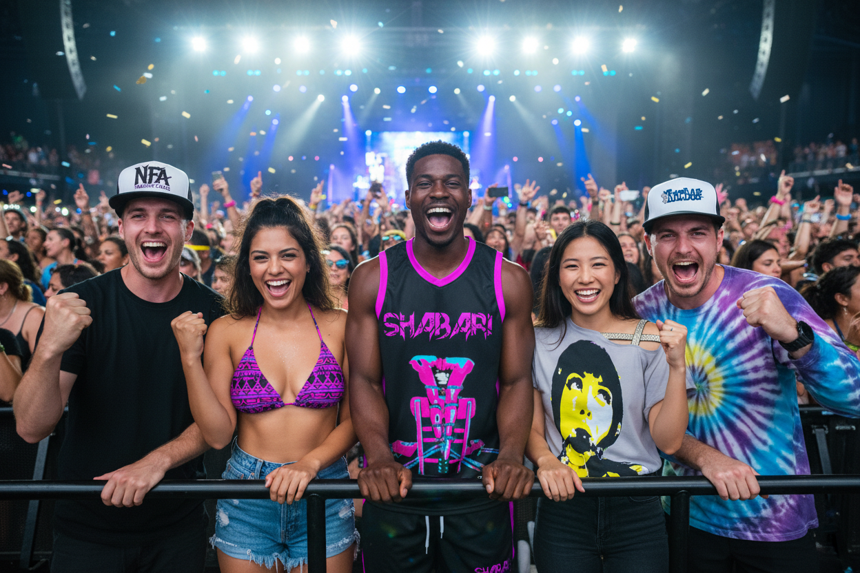 MadCat crew riding the rail at main stage festival