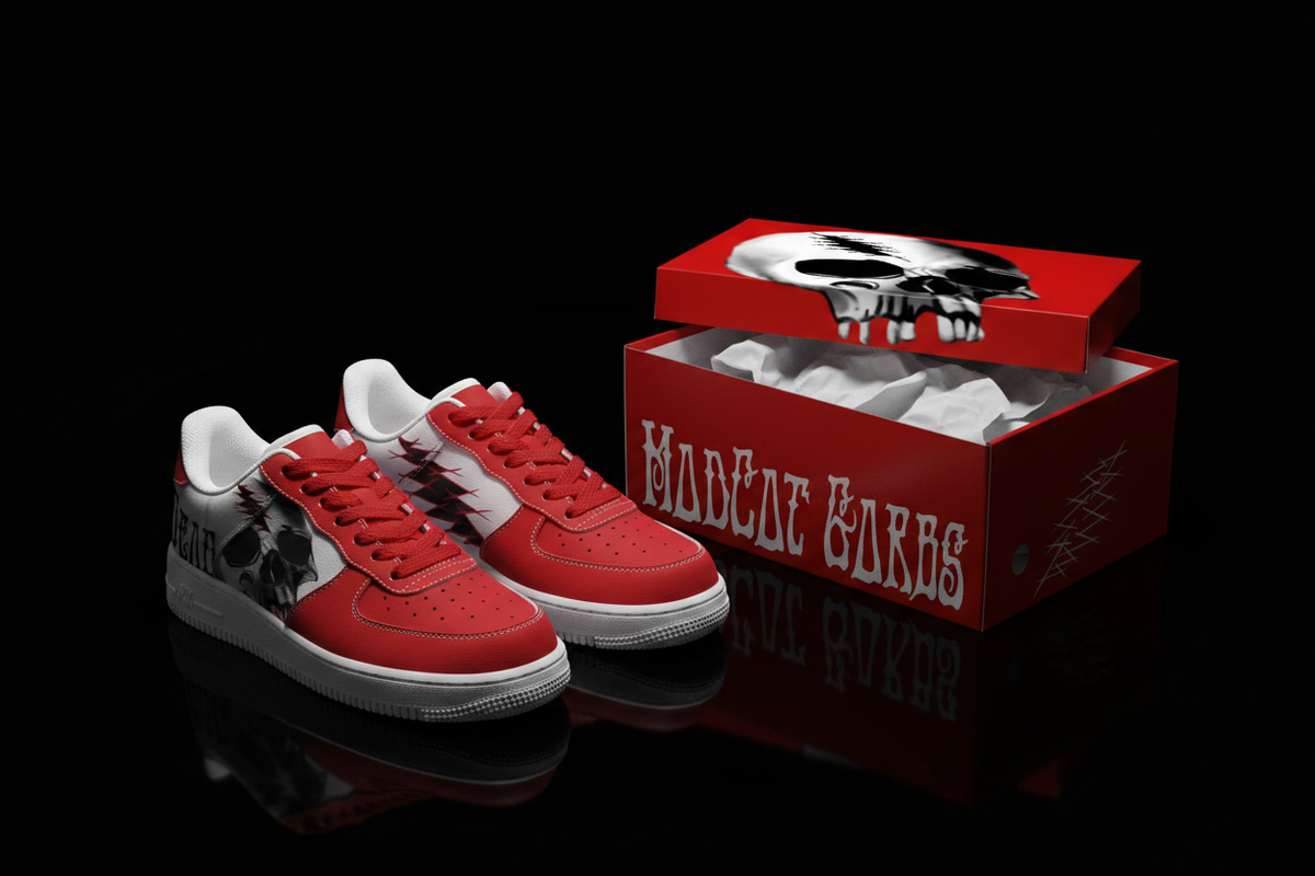 MadCat Red Low Tops - Real Shoe + Real Box