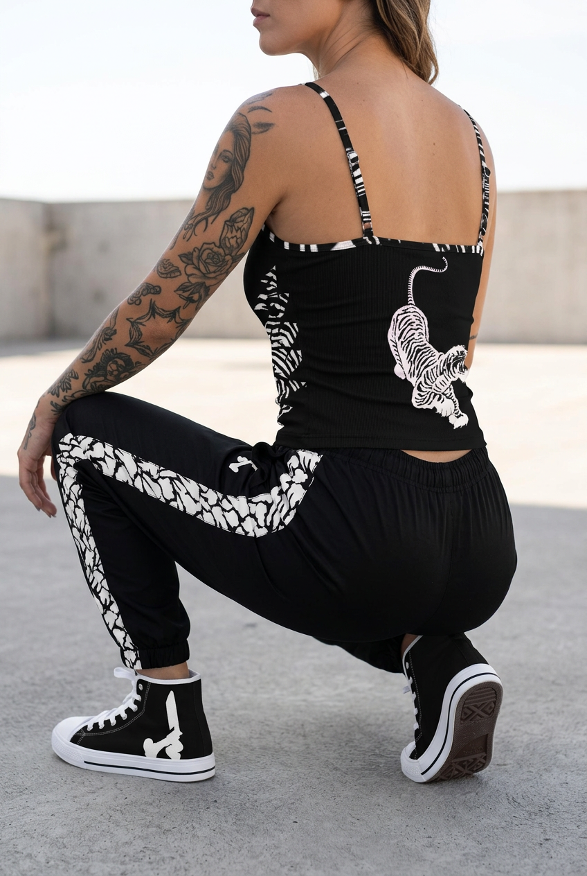 Tiger tank outfit crouching